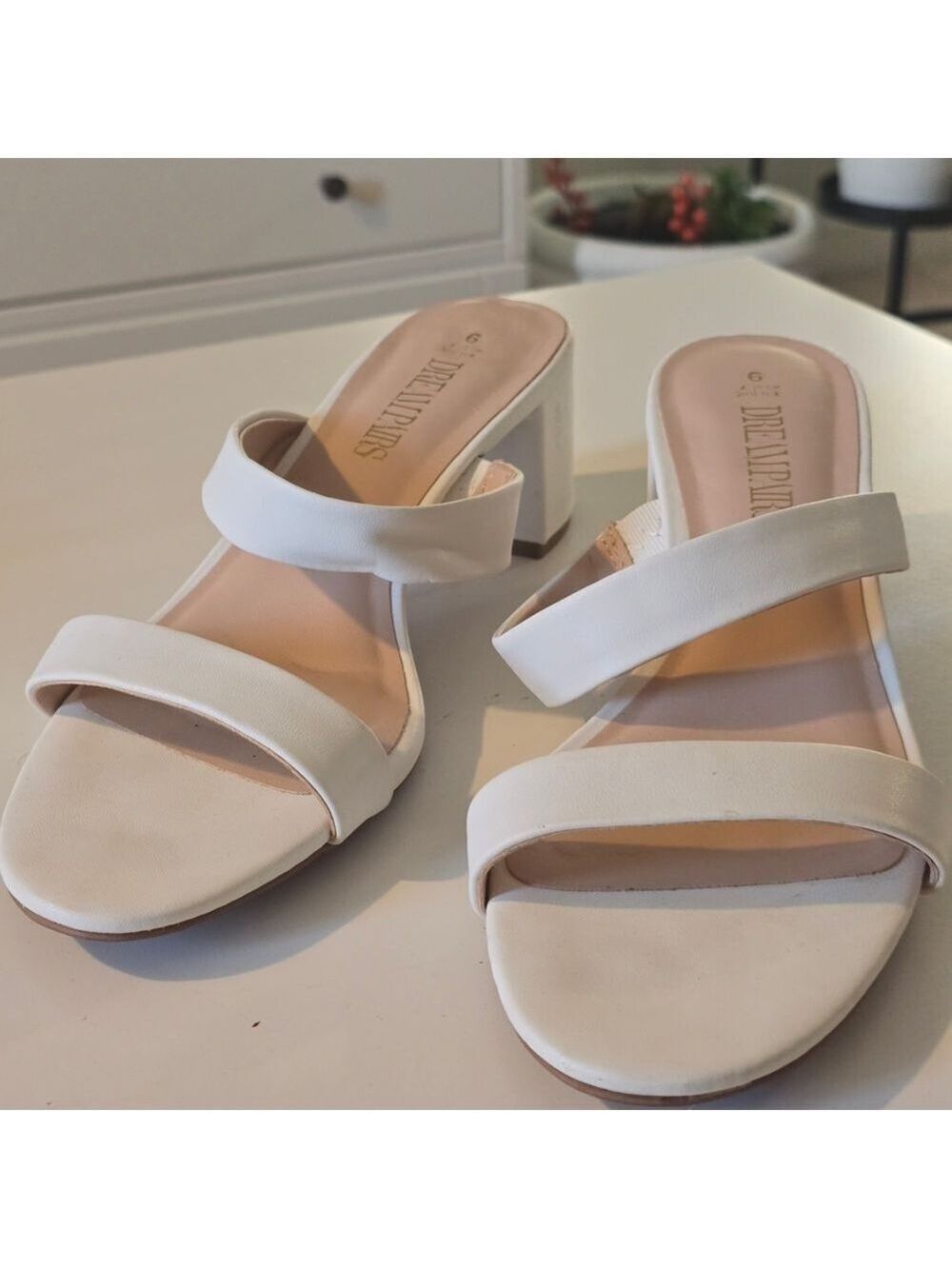 Dream Pairs White Heeled Sandals